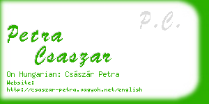petra csaszar business card